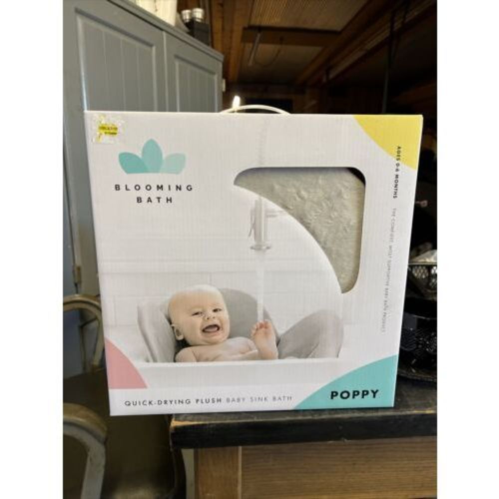 Blooming Bath Poppy Premium Plush Spa Baby Bathtub Seat for Sink 0-6 Months New